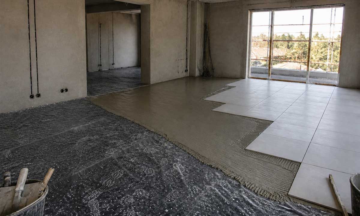مرحله نهایی پروژه برج فرشته کف سازی انتهایی