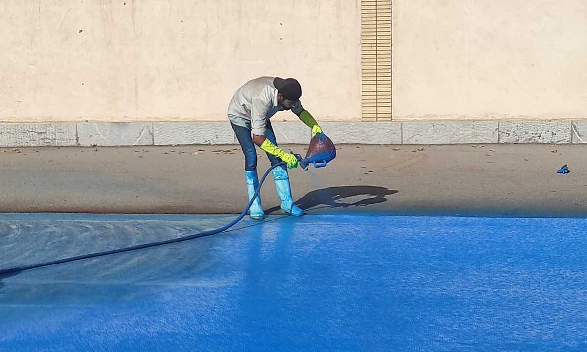پیست تارتان دانشگاه فردوشی مشهد اجرای اسپره EPDM